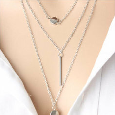 Колье, длина 47 см, серебристый Dar.Jewelry