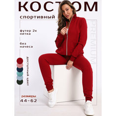 Костюм спортивный Надежда, размер 62, бордовый