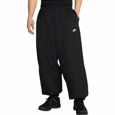 Брюки спортивные NIKE Club Woven Oversized Track Pants, размер M, черный/белый