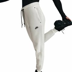 Брюки спортивные NIKE Tech Fleece Mid-Rise Joggers, размер XS, белый/черный