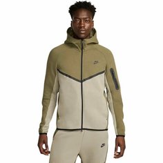 Толстовка спортивная NIKE Tech Full-Zip Windrunner Hoodie, размер S, , зеленый/черный