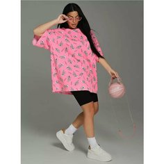 Футболка LOVETEX.STORE Базовая коллекция, 1 шт., размер 56-66, рoзовый