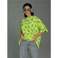 Футболка LOVETEX.STORE Базовая коллекция, 1 шт., размер 44-54, салатовый