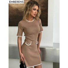 Платье EMBERENS Весна-лето 2025, размер S, бежевый