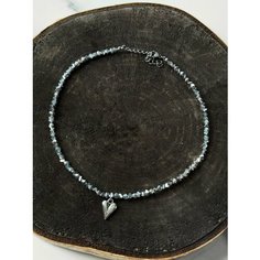 Колье, длина 36 см, серебряный Нет бренда