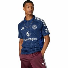 Футболка спортивная adidas Manchester United 24/25 Away Jersey, размер M INT, cиний