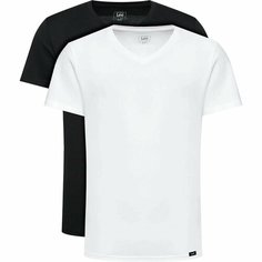 Футболка Lee Men Twin Pack Crew, размер XXL, черный/белый