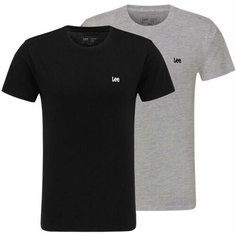 Футболка Lee Men Twin Pack Crew, размер XL, черный/серый
