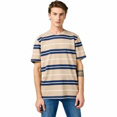 Футболка Wrangler Men Stripe Tee, размер S, бежевый/синий