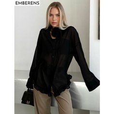 Блуза EMBERENS Весна-лето 2025, размер 50, черный
