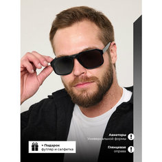 Солнцезащитные очки OPTIKA BRAND, черный глянцевый /черный