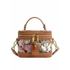 Сумка кросс-боди BeiBaoBao, фактура рельефная, коричневая
