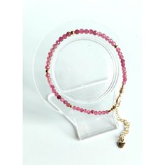 Браслет Gem Garden, турмалин, 1 шт., размер 23 см, размер one size, диаметр 9 см, розовый