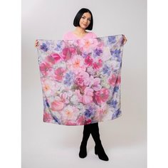 Платок Lavantti для женщин,90х90 см, розовый, синий