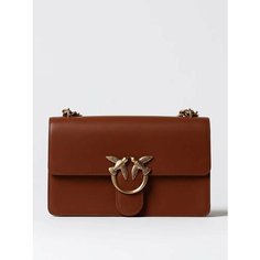 Сумка кросс-боди Pinko, фактура гладкая, коричневый