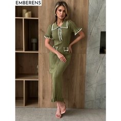 Платье EMBERENS Весна-лето 2025, размер L, зелeный