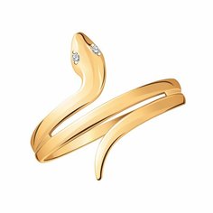 Кольцо Diamant online, красное золото, 585 проба, фианит, размер 16.5, прозрачный