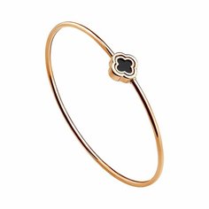 Жесткий браслет Diamant online, красное золото, 585 проба, оникс, длина 19 см., черный