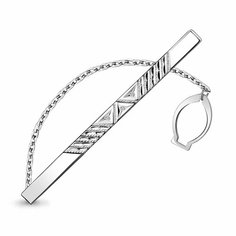 Зажим для галстука Diamant online, серебро, 925 проба, родирование, фианит, , прозрачный