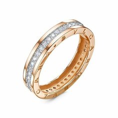 Кольцо дорожка Diamant online, красное золото, 585 проба, фианит, размер 17.5, прозрачный