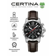 Наручные часы Certina Sport, черный/коричневый