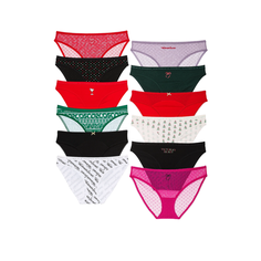 Трусы Victorias Secret, комплект из 12 шт., размер L, мультиколор