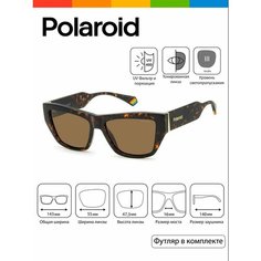 Солнцезащитные очки Polaroid, коричневый, бежевый