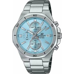 Наручные часы CASIO Edifice, серебристый/голубой