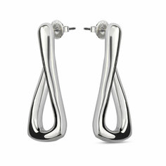 Серьги UNOde50, металл, серебряный