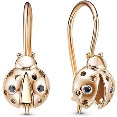 Серьги Яхонт, красное золото, 585 проба, бриллиант, , черный