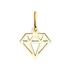 Подвеска Diamant, золото, 585 проба, размер 1.5 см.