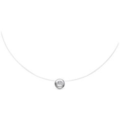 Колье Vesna jewelry, белое золото, 585 проба, родирование, бриллиант, длина 38 см., бесцветный