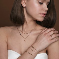 Браслет-цепочка Яхонт, красное золото, 585 проба, длина 16.5 см., золотистый