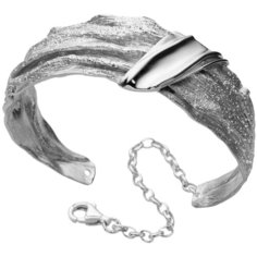 Жесткий браслет STILE ME, серебро, 925 проба, родирование, серебристый