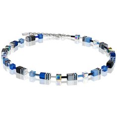 Колье Coeur de Lion, гематит, кристаллы Swarovski, длина 45 см, синий