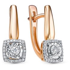 Серьги Яхонт, золото, 585 проба, бриллиант, , бесцветный