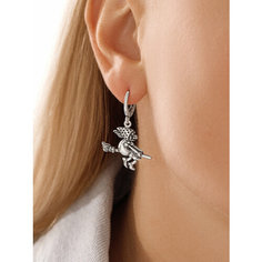 Серьги Самородок, серебро, 925 проба, чернение, , серебристый