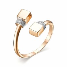 Кольцо Diamant online, красное золото, 585 проба, фианит, размер 17, прозрачный