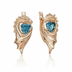 Серьги PLATINA, красное золото, 585 проба, топаз, , красный Платина