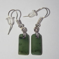 Серьги True Stones, нефрит, зелeный