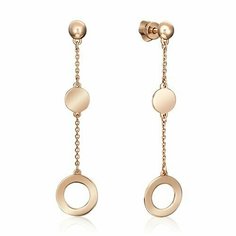 Серьги пусеты PLATINA, красное золото, 585 проба, , золотистый Платина