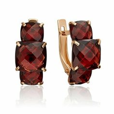 Серьги PLATINA, красное золото, 585 проба, гранат, , золотистый Платина