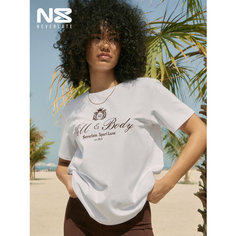 Футболка NEVERLATE, размер M, белый/белый