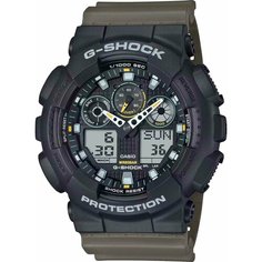 Наручные часы CASIO G-Shock, серый, черный, зеленый, желтый, хаки