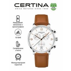 Наручные часы Certina Классика, белый/коричневый