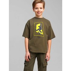Футболка playToday, размер 176, желтый, хаки