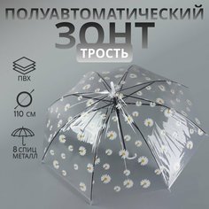 Зонт-трость Queen Fair, белый/прозрачный