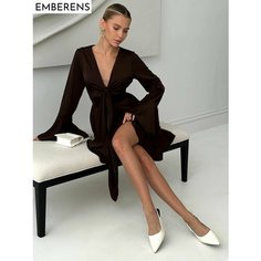 Платье EMBERENS Весна-лето 2025, размер 48, коричневый