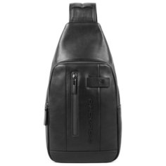 Сумка слинг PIQUADRO Urban, фактура гладкая, матовая, черный