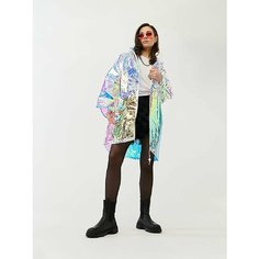 Плащ-дождевик Inbloom, размер 90х62, серебряный